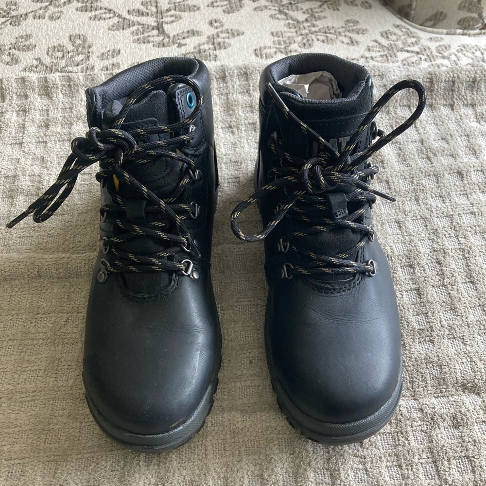 Women’s Cat Mae Steel Toed Boots Size 8.5 Black EUC